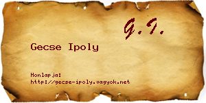 Gecse Ipoly névjegykártya